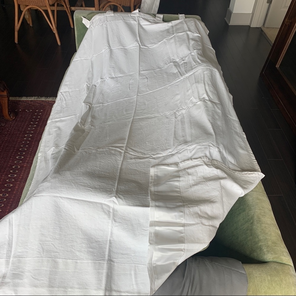 CRATE & BARREL White Canvas Curtains (two panels)
